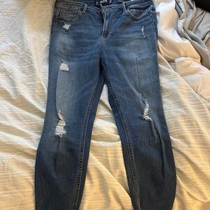 Hollister Blue Skinny Jeans Distressed